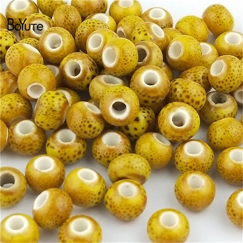 BoYuTe 50Pcs 6MM Ceramic Beads Porcelain Diy Hand Made Beads Jewelry Making (4)