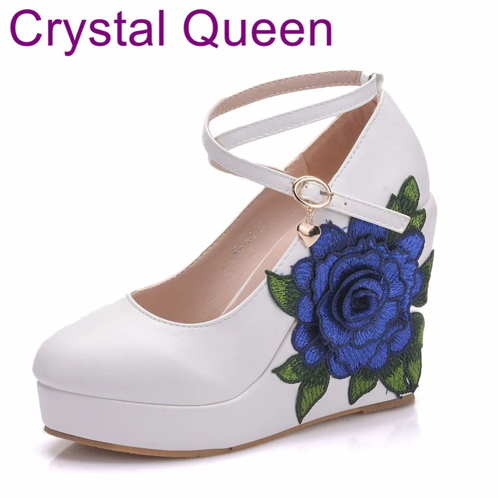 White Elegant wedges shoes wedges sandals for women platform high heels