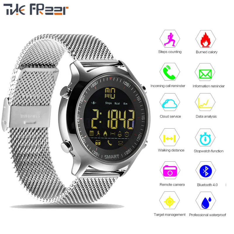 

2018 Top Waterproof 5ATM Smart Watch Men Woman Support Call and SMS Alert Sports Activities Tracker Bluetooth Wristwatch Watches