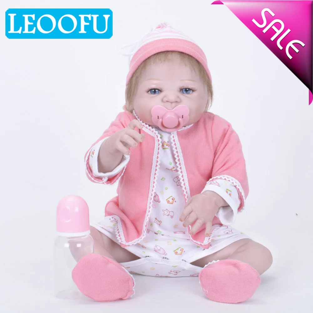 

LEOOFU 55cm 22inch lifelike soft silicone reborn babies adorable baby boys girls kids play house toys toy doll christmas gift