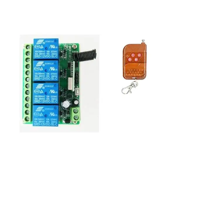 DC 12V 24V 4 CH 4CH RF Беспроводная лампа 315/433 MHz передатчик + приемник светильник ных