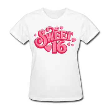 

Birthday Sweet Sixteen Hearts Women's T-Shirt Women Brand Clothing Female T Shirt 2017 Summer Hot Sell Women Clothing Tops Tee