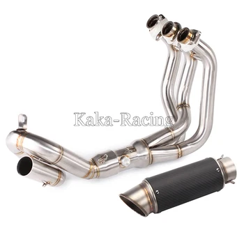 

Motorcycle Exhaust Pipe Muffler Slip-On Full System Front Connect Link Header Pipe with Exhaust For Yamaha MT09 MT-09 FZ09 FZ-09