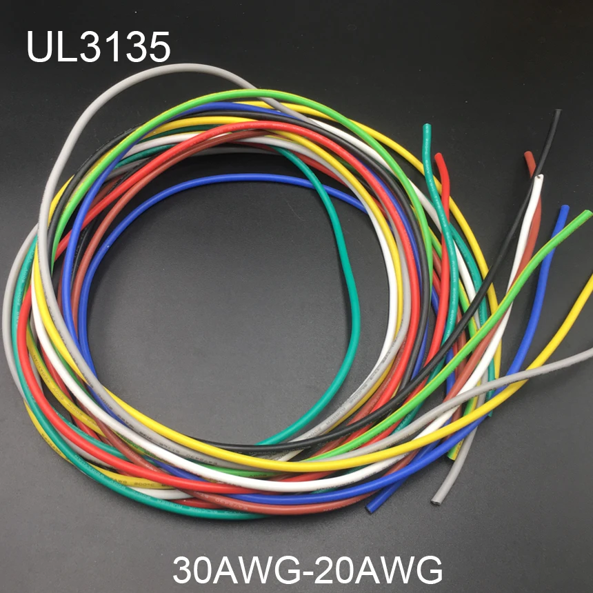 

10AWG UL3135 600V 200C Blue Green Yellow Red Wrapping Tinned Copper Silicone Insulated Stranded Braid Electrical Wire Cable Cord