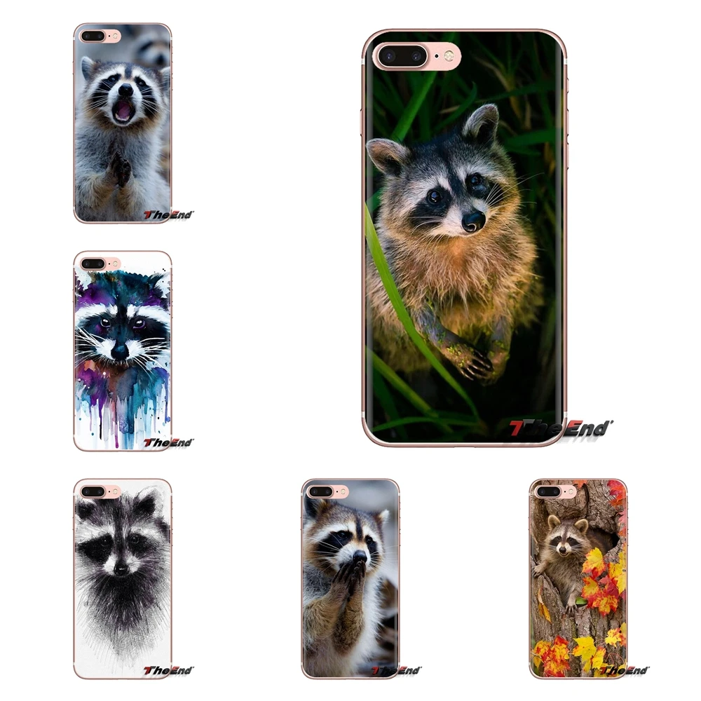 Transparent TPU Cases Cover For LG Spirit Motorola Moto X4 E4 E5 G5 G5S G6 Z Z2 Z3 G2 G3 C Play Plus Mini Color Raccoon Animaled |