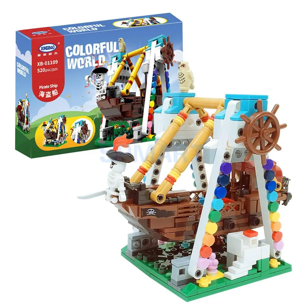 Pirate Ship Model Building Block Set Diamond Nano Blocks DIY Toys