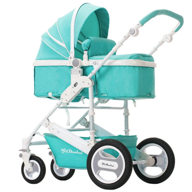 

Baby stroller high landscape stroller can sit and lie down folding two-way four-wheel baby trolley free delivery