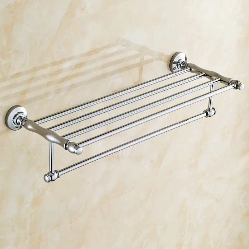 Хромированная полированная стойка для ванной комнаты полка полотенце