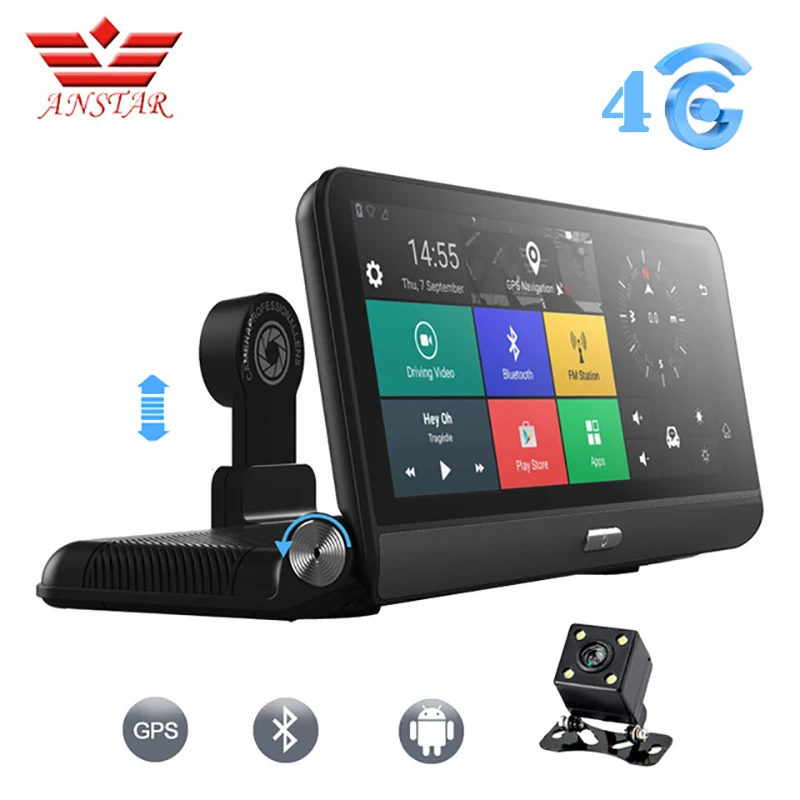 Автомобильный видеорегистратор ANSTAR 8 дюймов 3G/4G Android 5 1 FHD 1080P WIFI FM GPS мониторинг