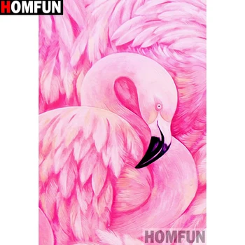 

HOMFUN Full Diamond Embroidery "Pink animal" Diamond Painting Cross Stitch Patterns Rhinestone Unfinished Home Decor A14011