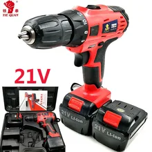 21v power tools electric Drill Electric Cordless Drill 2 Batteries Screwdriver Mini Drill electric drilling Eu plug Plastic box