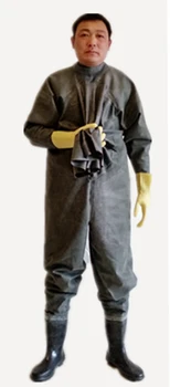 1mm Men Rubber Breathable Chest Waders with Boots fly Fishing Wader Stocking Foot waadschoenen  respirant  cuissarde peche pesca