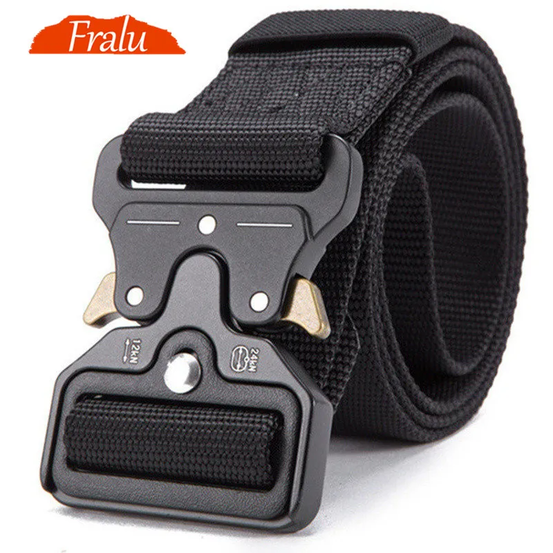 FRALU-Ceinture d'entraînement multifonctionnelle pour hommes, ceinture en nylon militaire, ceinture de sangle extérieure, haute qualité, chaud