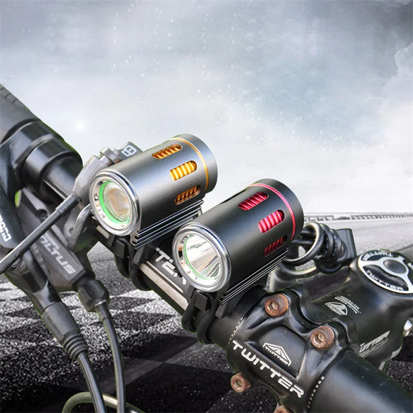

2pcs Bicycle Light Set Waterproof 2000Lm Bicycle Light LED USB Rechargeable Lamp Front Headlights Bike Light Accessories #2M18