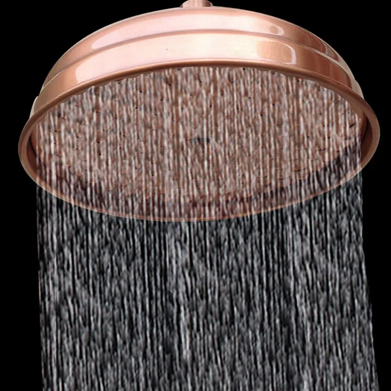 Red Antique Copper Shower Head 8 inch Round Rainfall Shower Head Bathroom Shower Head Rain Shower Ksh054