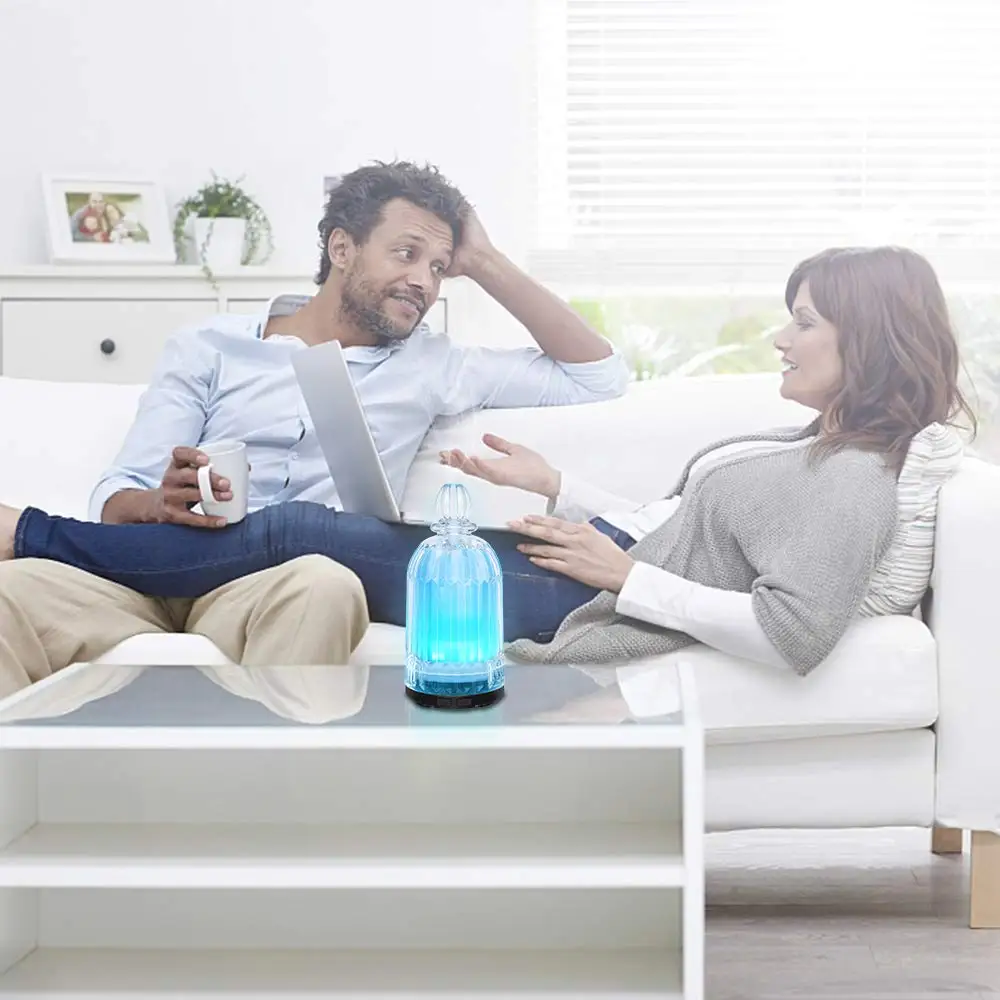 120ML Essential Oils Diffuser Glass Ultrasonic Aromatherapy Diffuser with Adjustable Mist Mode Waterless Automatic Shut-Offgift
