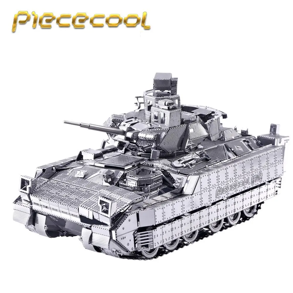 

Original Piececool P054-S M2A3 BRADLEY IFV Tank 3D Metal Puzzle DIY Mini Jigsaws Military Simulation Model Kids Toys 2 Sheets