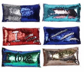 

CAMMITEVER Mermaid Sequin Pillow Cushion Cover Reversible Sequin Decorative Magical Color Changing Throw Pillow Cover Home Decor