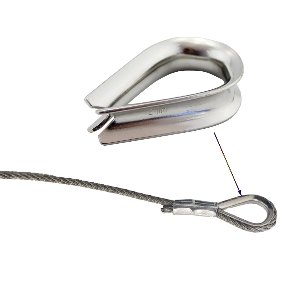 20PCS M2 304 Stainless Steel Wire Rope Thimble For Wire Rope Cable