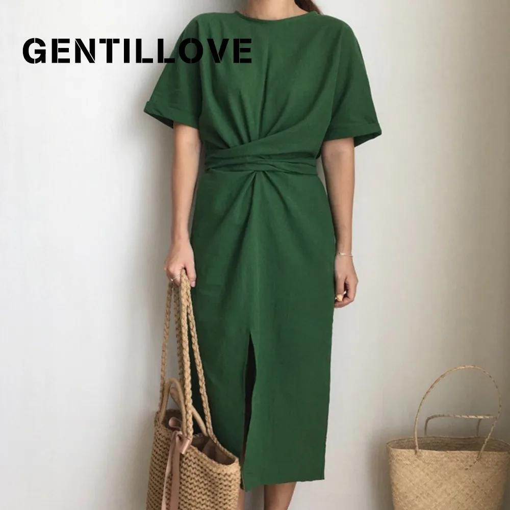 Женское офисное платье миди Gentillove элегантное винтажное с коротким рукавом и