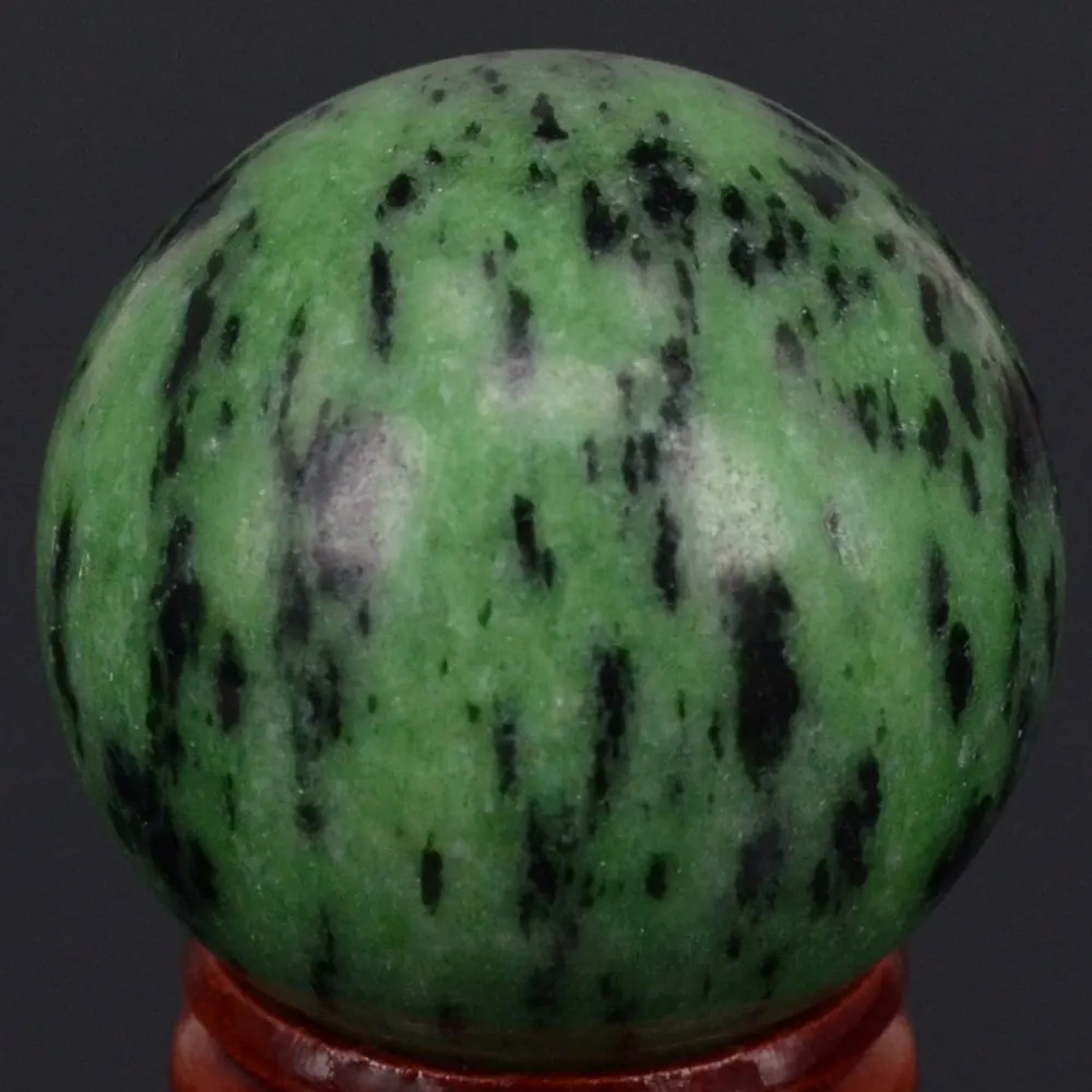 Free Shipping Natural Gemstone Ruby Zoisite Stone Sphere Crystal Ball Chakra Healing Reiki Stone Carving Crafts W/Stand