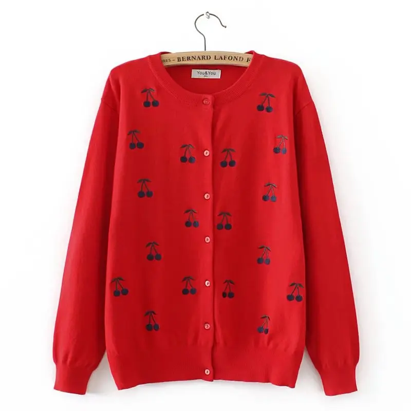 Embroidery Thin Sweaters Autumn Style Plus Size 3 4 XL Single Breasted Women Sweater KKFY464 Embroidery Thin Sweaters Autumn Style Plus Size 3 4 XL Single Breasted Women Sweater KKFY464