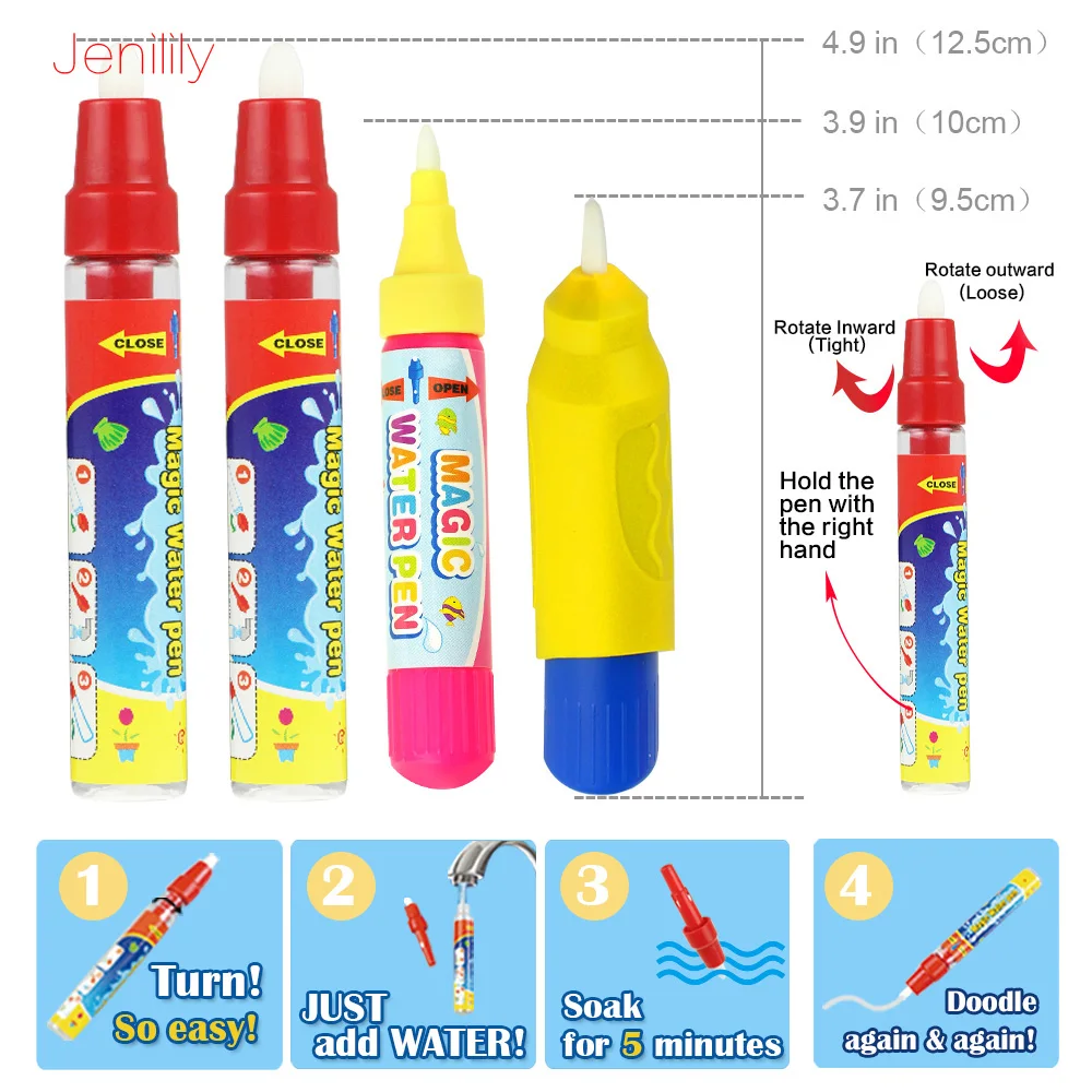 120*90 см забавная Волшебная Водная раскраска, коврик для рисования с 4 волшебными ручками, доска для рисования для детей, игрушки, подарок на день рождения