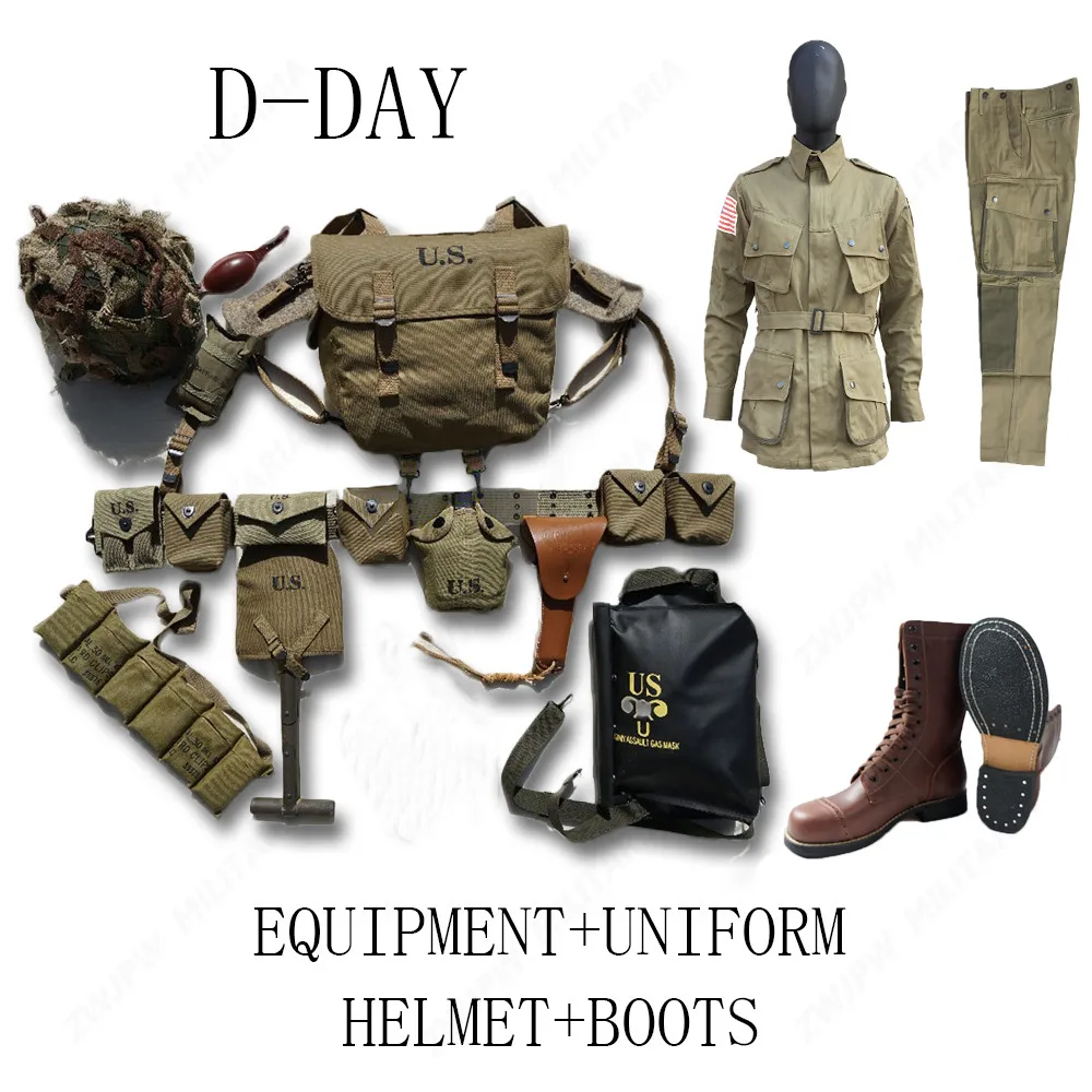 Оборудование WW2 US AIRBORNE M1 оборудование для конбирования с 101 униформой и ботинками