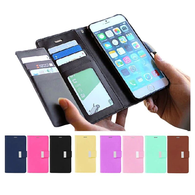 

Luxury Flip Wallet Card Holder Cash Slot Photo Frame Metal Magnetic Leather Case Cover For iphone XS XR 8 6S 6 7 Plus XS Max Bag
