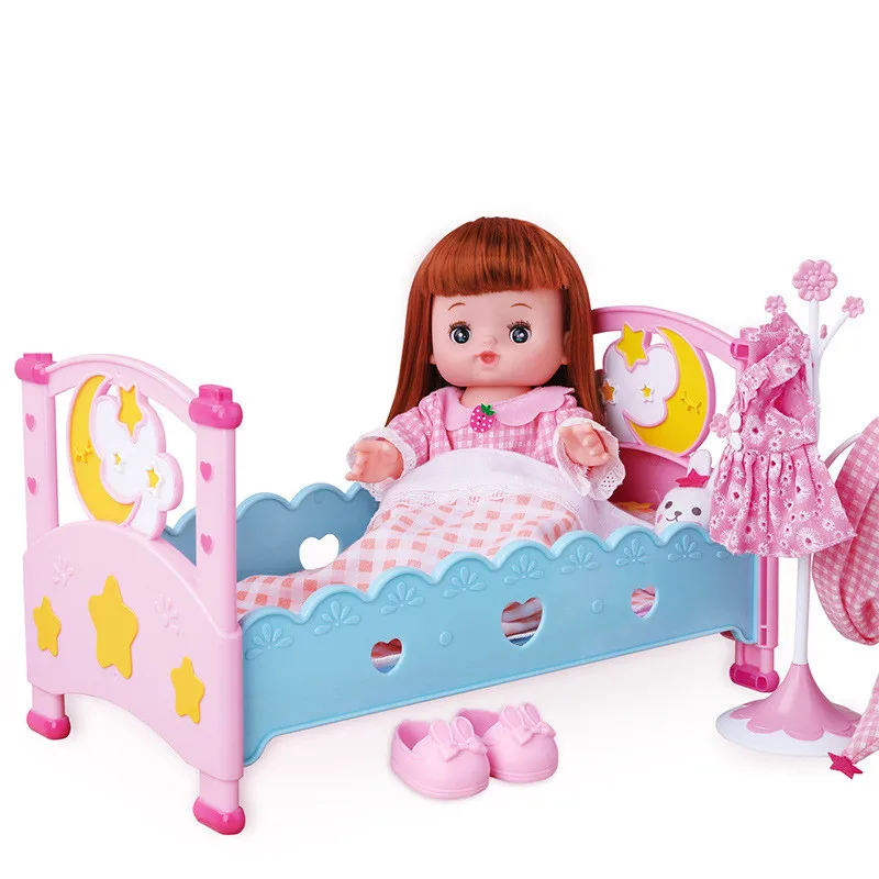 Kawaii دمية اللعب مجموعة فتاة لغز DIY بيت الدمية الأثاث عربة البسيطة منازل لعب للأطفال هدية عيد ميلاد لفتاة Juguetes