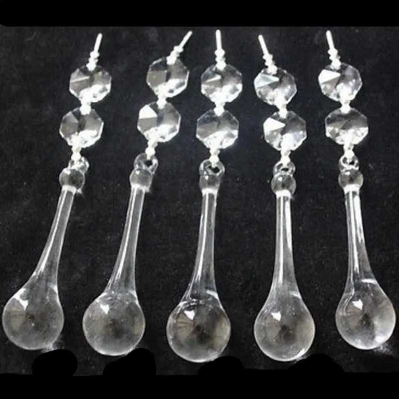 20*80mm Crystal Raindrop+Clear Crystal Pendants Crystal Trimming Drop