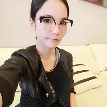 Элегантные женские брендовые дизайнерские полуоправные очки кошачий глаз женские очки оправы высокого качества