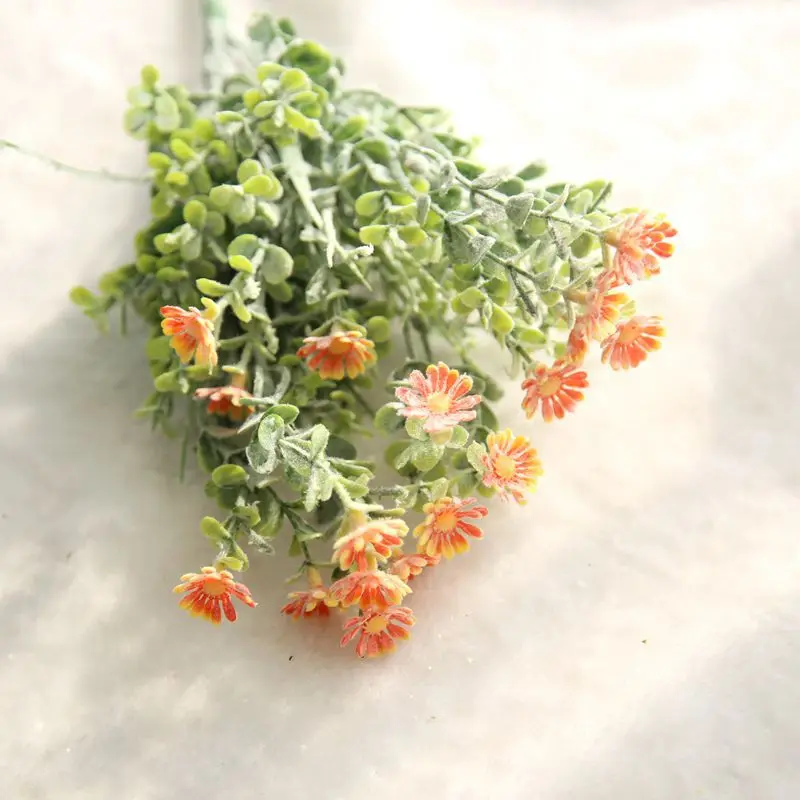 1 букет, искусственная ромашка, цветы, имитация растений, искусственные цветы, маргариты, пластиковые цветы для украшения дома, свадьбы - Цвет: Orange