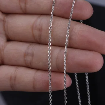 

2.5mm Common Fashion Women's Wholesale Bulk Silver Stainless Steel Welding Strong Thin Rolo O Link Chain in Meters