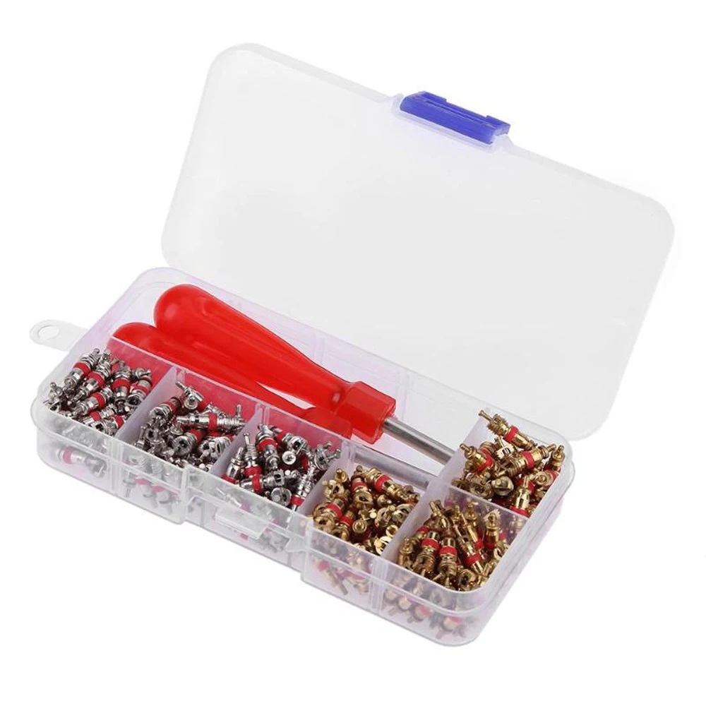 

182 Pcs/Set Car A/C Air Conditioning R134a Valve Core Assortment+Remover Tool Universal