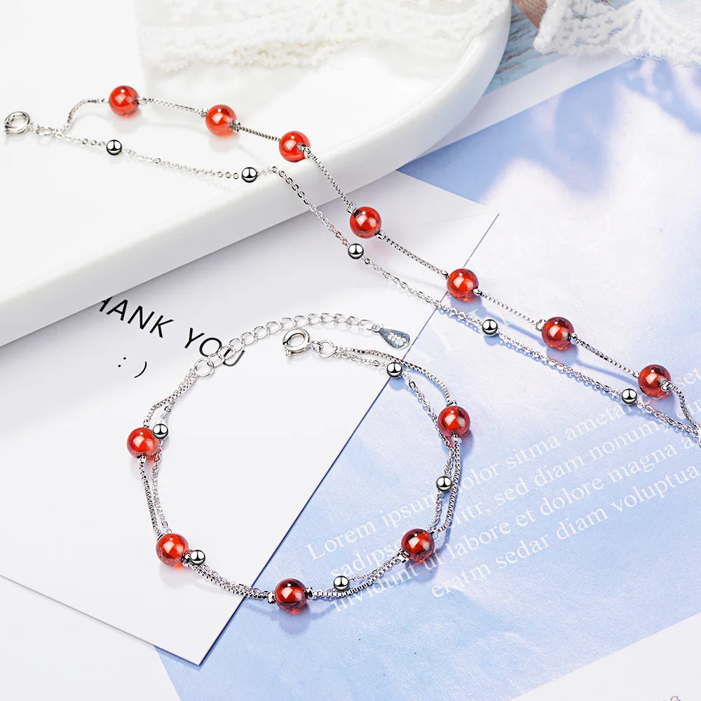 Garnet 925 silver women bracelets (7)