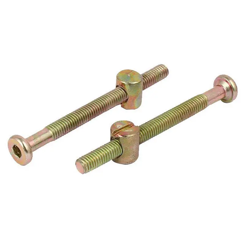 10 Set M6x70mm Hex Key Drive Socket Cap Furniture Bolt with M6x12mm Barrel Nut