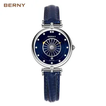 Berny Топ бренд класса люкс Relogio Saat Montre Horloge Feminino Bayan Femme кварцевые модные женские часы для дам