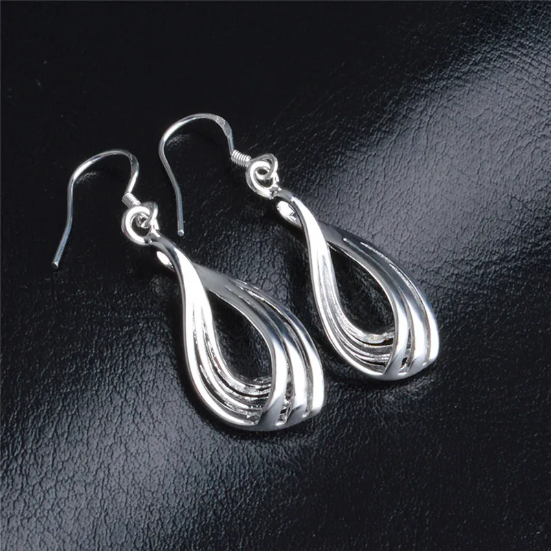 2018 Trendry Earrings for Women Elegant Fashion 925 Silver Women Ear long Earrings Silver Jewelry for gift Brincos J05#N (6)