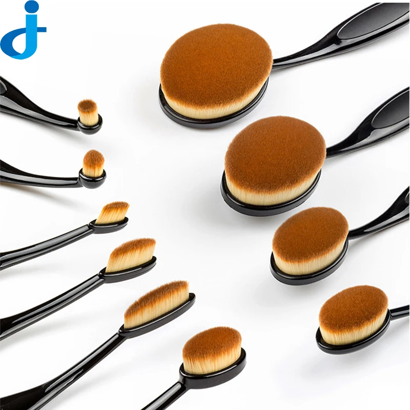 

HOT 10 Pcs/Set Professional Oval ToothBrush Shape Brushes Multipurpose Makeup Brushes Foundation Cosmetic Puff Powder Brush Kits