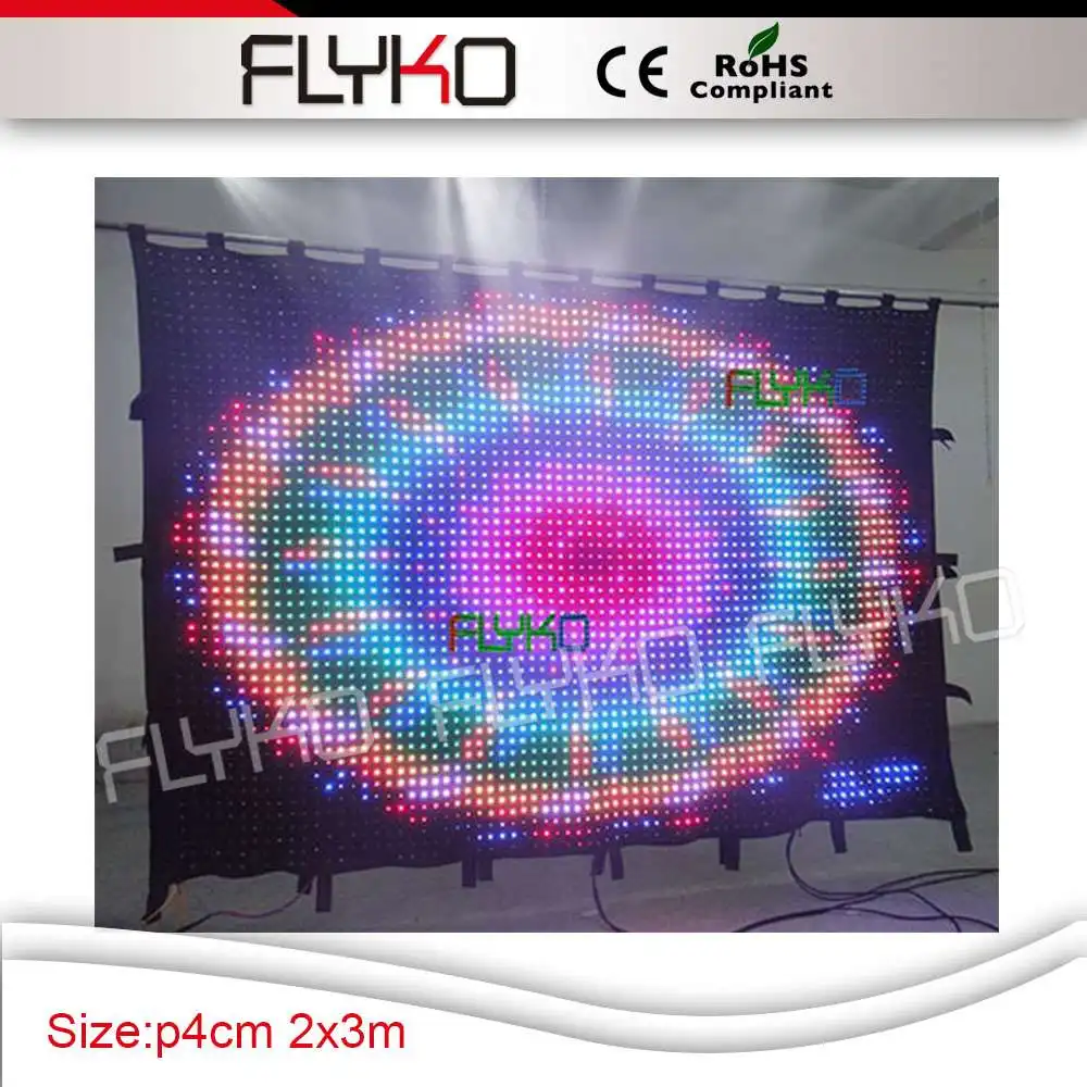 

Free shipping dj equipment gif screen led video curtain for stage background led curtain