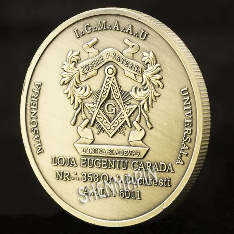 Loja Eugeniu Carada памятная монета Lumina Si Adevar наградная монета Masoneria Universala Iubire коллекционные монеты