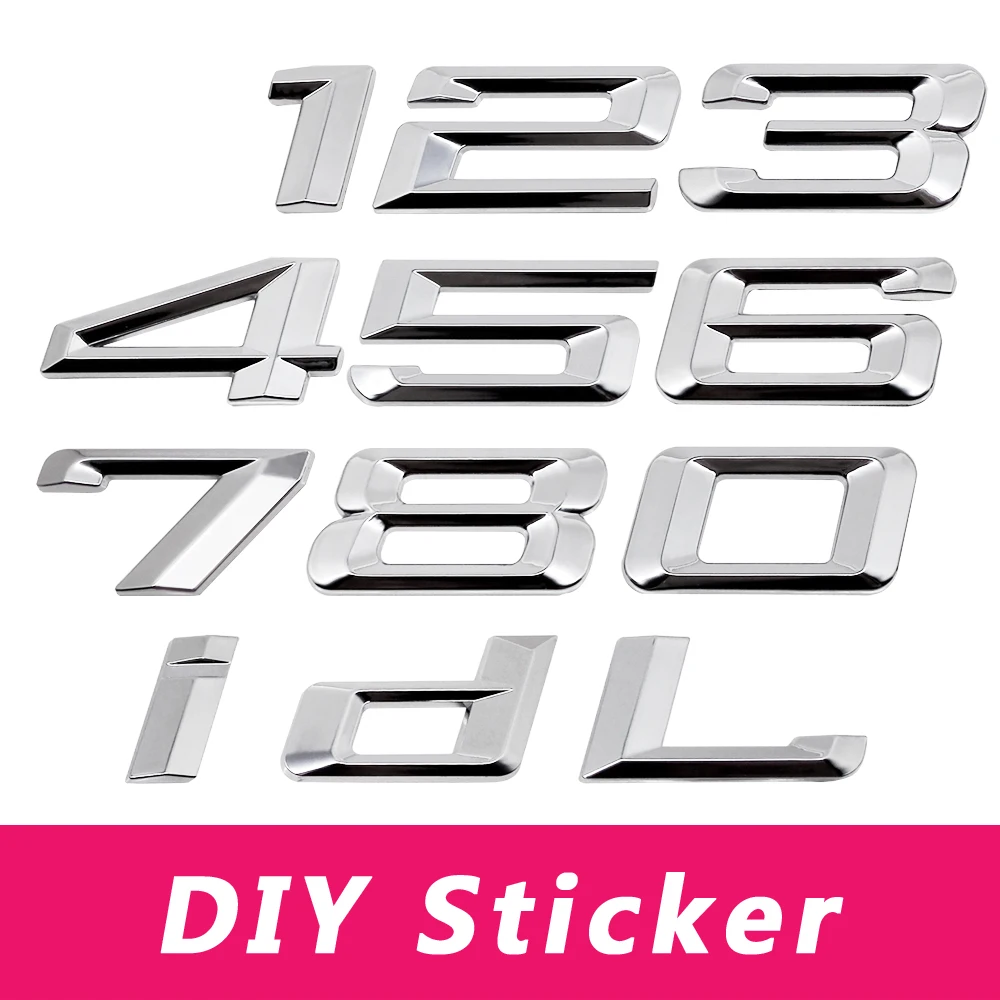 

Auto Sticker For BMW 5 6 7 4 E30 E32 E39 E46 E92 M3 X1 F01 320i 120i DIY Sticker Badge Car-styling Metal Car Rear Decal Emblem