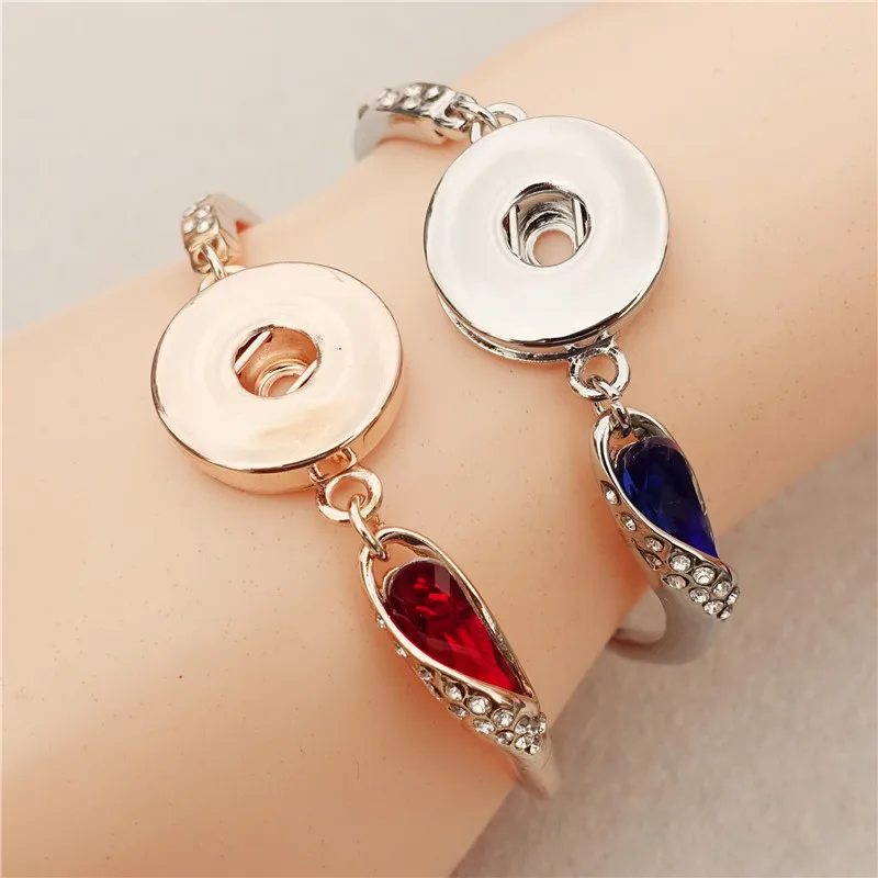 

Crystal Metal 18mm Snap Buttons Bracelet Pulseras Women Jewelry