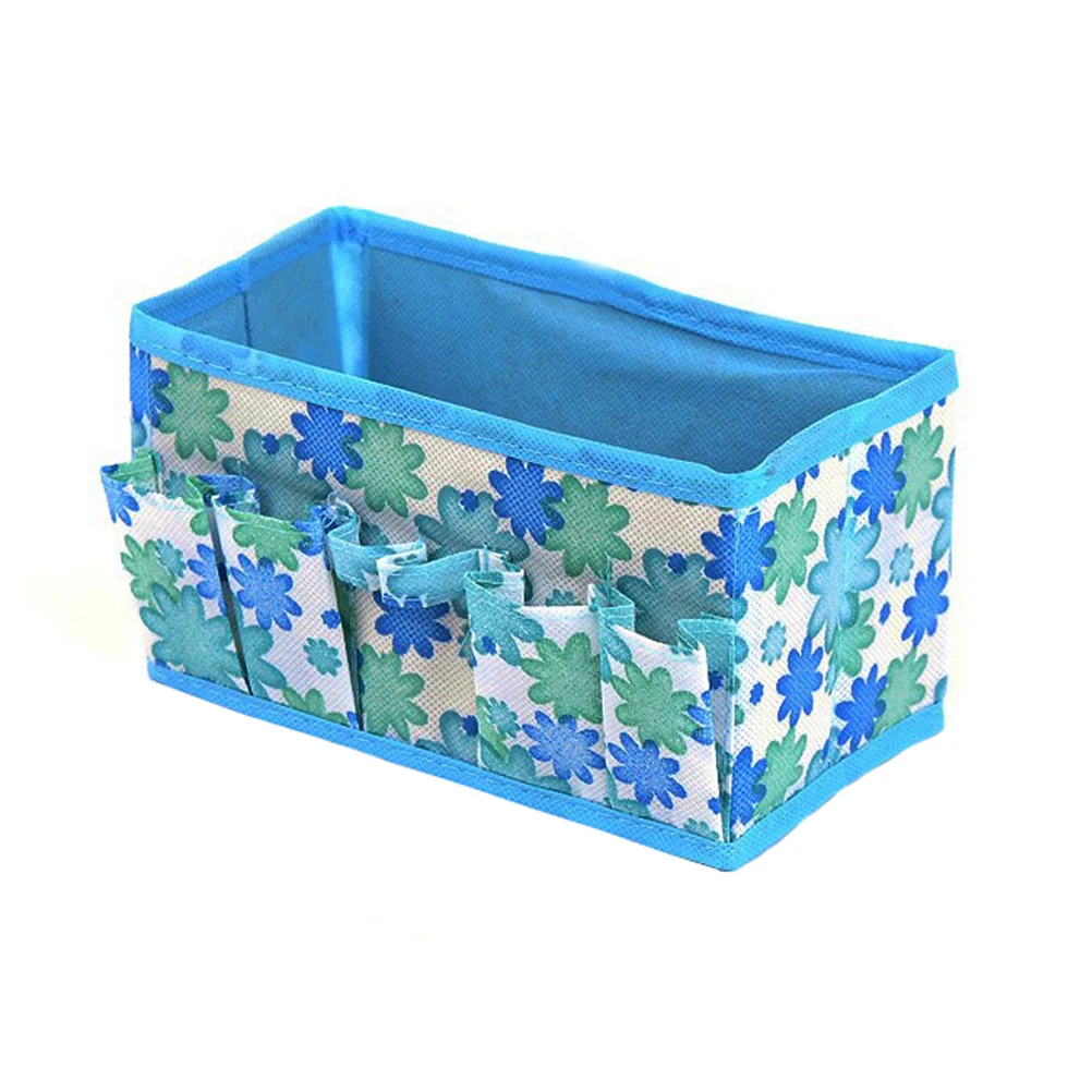 Многофункциональные мягкие Нетканые складные ящики для хранения, портативные косметические настольные Органайзеры для хранения ящиков для домашней детской комнаты - Цвет: Blue
