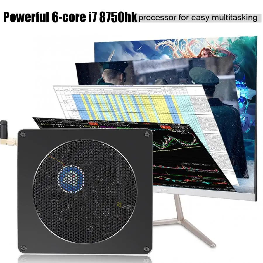 Мини-компьютер 6-ядерный хост для Intel i7 8750H без сырья без хранения Стандартный Системы 100-240V мини-ПК