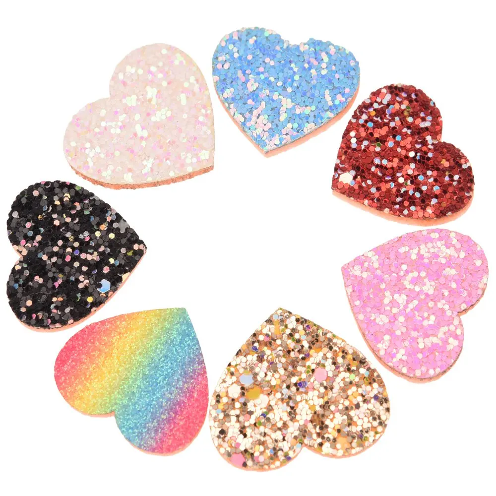 

420pcs 2.5cm*3cm Heart Patch Sequin Hair Accessoreis Chic Accessory for Headwear No Hairclip Barrette Wedding decoration Flower