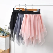 Летняя детская юбка-пачка для маленьких девочек Однотонные фатиновые Юбки принцессы с оборками детская сетчатая бальная юбка-американка Одежда для девочек