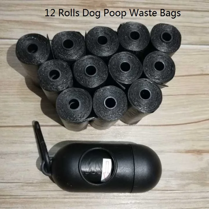 42 рулонные мешки для отходов собак с дозатором и поводком клип Poop сумка ПЭТ прочный заправка рулонов черный пупер-скрупер
