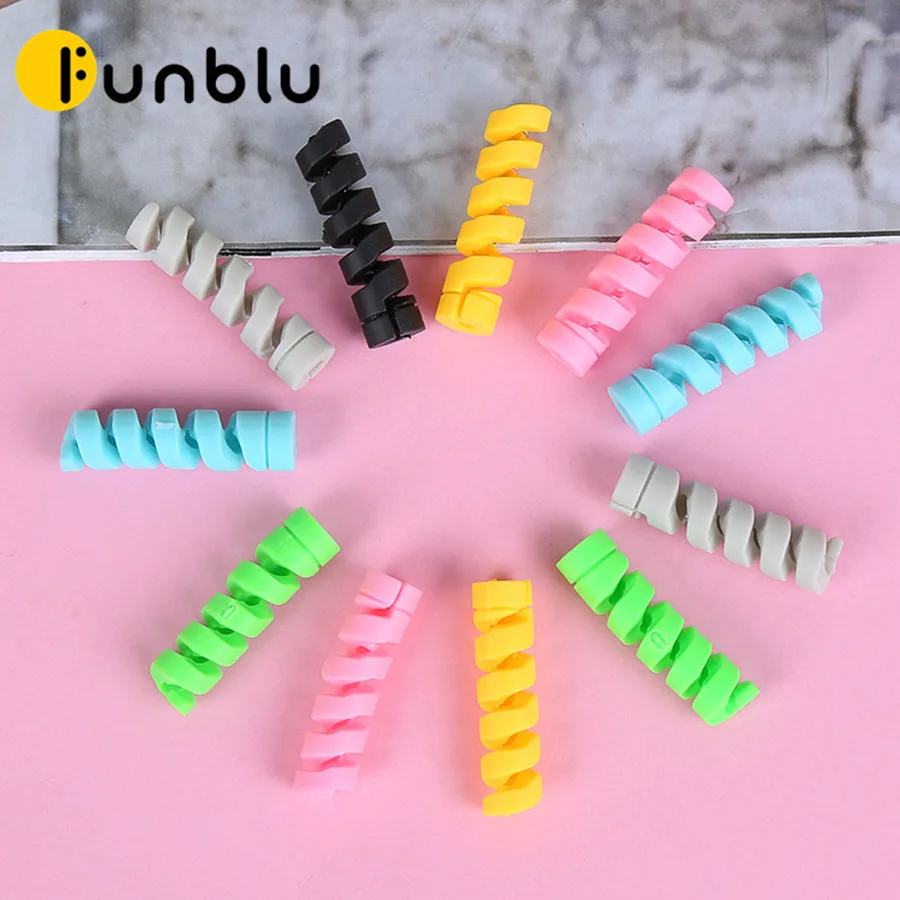 Funblu Симпатичные спиральные наушники намотки мобильного телефона протектор для